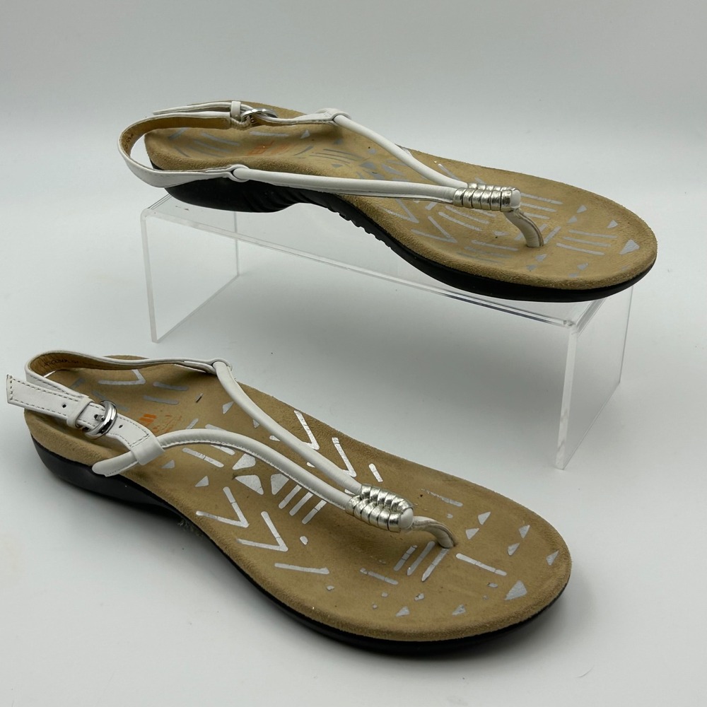 Weil Orthaheel Sandals Womens 6 White Leather T-Strap Comfort Orthotic Wellness